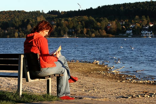reading by the water