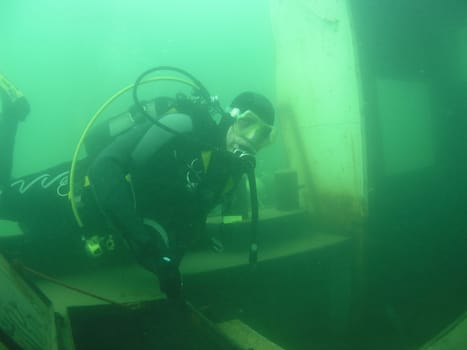 Wreck dives can also be carried out in the UW-Park Ibbenbüren.