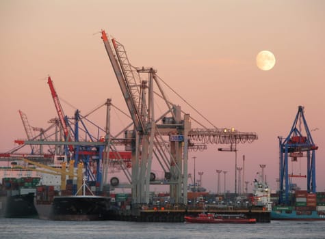 Full moon over the harbor 2