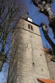 Tower of the Protestant church in Barntrup (Lipperland)