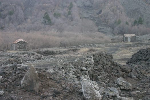 Lava field from the 1992 Etn eruption near Zafferano (Sicily)