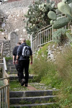 Ascent to the monastery via Taormina (Sicily)