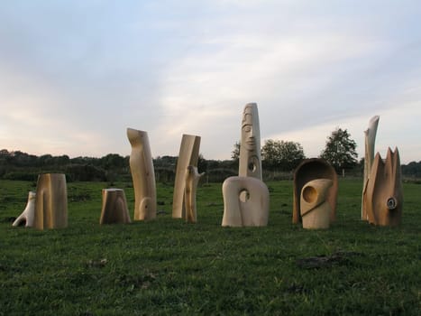 Sculptures by an artist and sculptor.