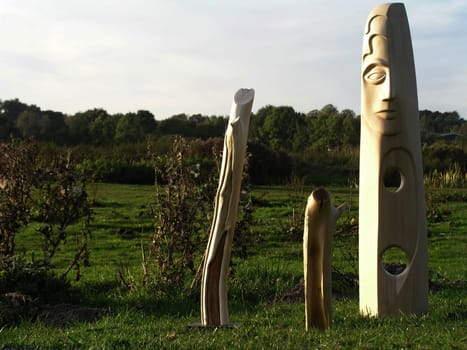 Sculptures by an artist and sculptor.