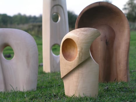 Sculptures by an artist and sculptor.