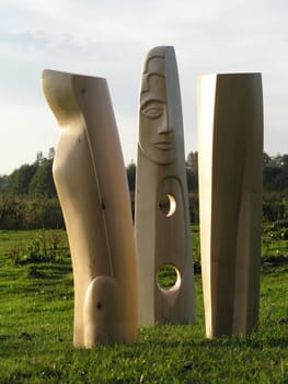 Sculptures by an artist and sculptor.