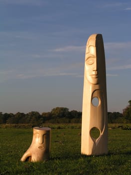 Sculptures by an artist and sculptor.
