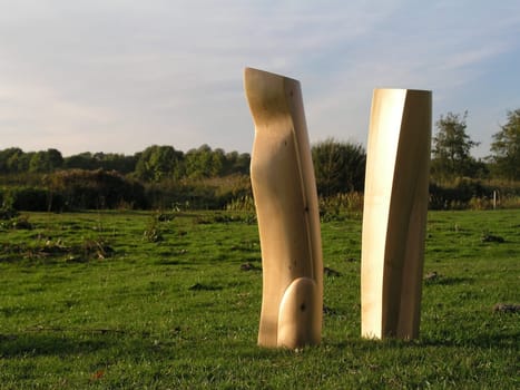 Sculptures by an artist and sculptor.