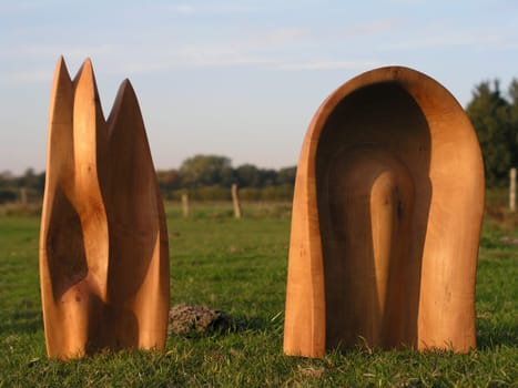Sculptures by an artist and sculptor.