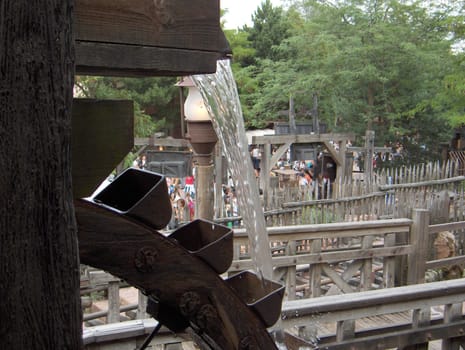 While waiting at the roller coaster in Adventure Land