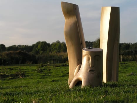 Sculptures by an artist and sculptor.