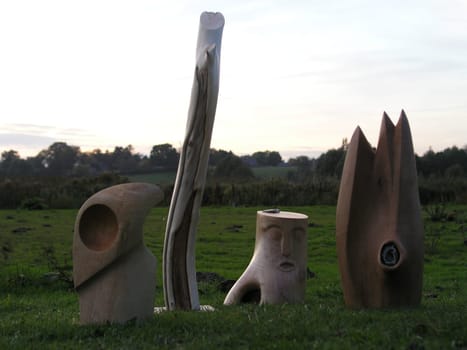 Sculptures by an artist and sculptor.