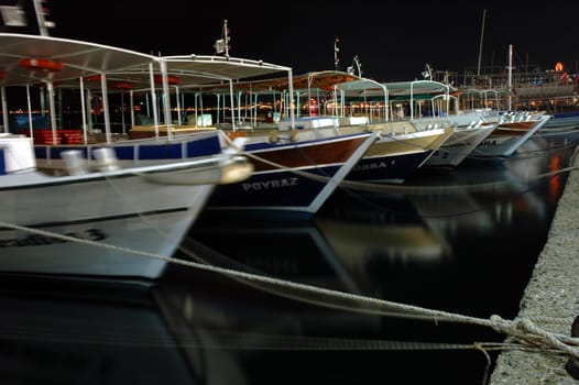 Boats at night