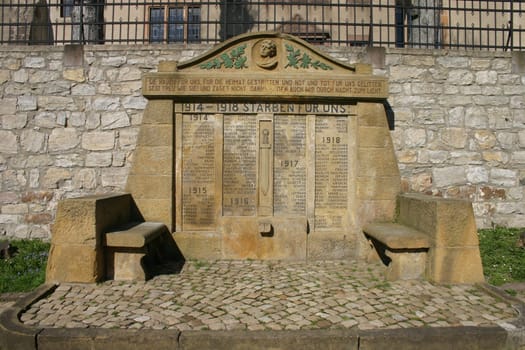 War memorial at the Protestant church in Barntrup,Lippe district,North Rhine-Westphalia