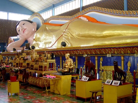 Reclining Buddha Wat Chayamangkalaram Georgetown Penang Island Malaysia