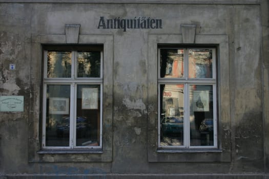 Facade of an antique shop in Potsdam (Brandenburg)
