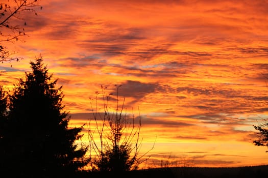 The sky is on fire