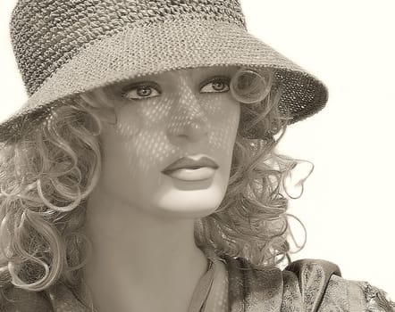 Model behind glass and unfortunately lifeless