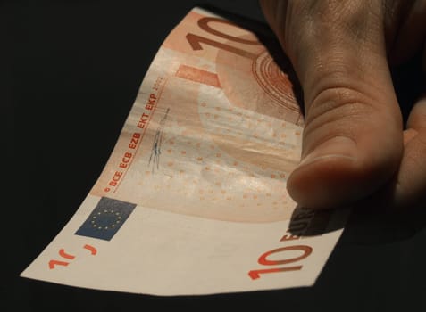 Handing over money I