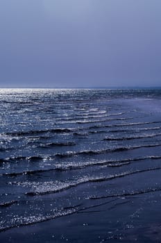 At night on the beach