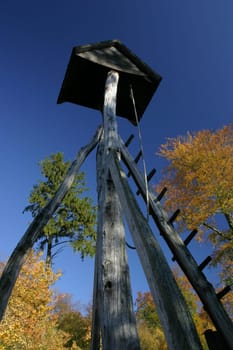 Wooden open-air bell tower