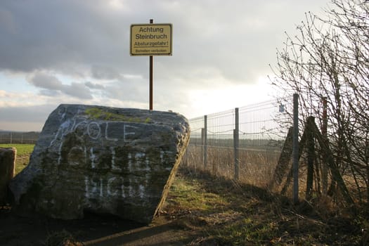 Declaration of love on stone - the edge of the abyss....