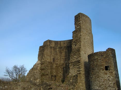 Windeck Castle is a ruin on a mountain above the municipality of Windeck in the Rhein-Sieg district. The castle was first mentioned in a document as "castrum novum in windeke"" in 1174,but it is considered probable among archaeologists that it is older,al."