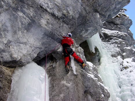 Ice climbing in Urner Boden,Glarus,Switzerland