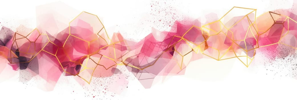 Abstract watercolor artwork mixed with buzzy geometric shapes for background of social media banner generative AI image