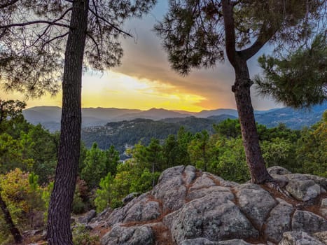 Rural landscape near Val les Bains, in Ardeche, France, Europe. High quality photo