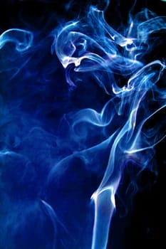 Photo edited with graphic pen: Highlighting lightness,unpredictable individuality and uniqueness of rising smoke