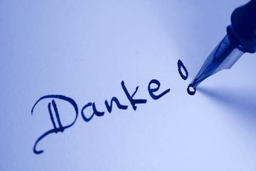 Thank you message in blue