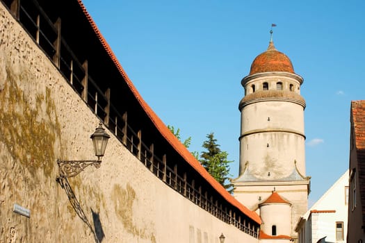 City wall with towers