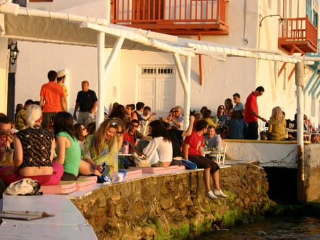 ... when the red sun sinks into the sea on Mykonos.... you take the "sundowner"" here."