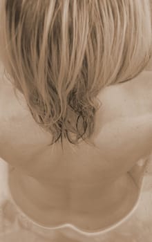 a bubble bath