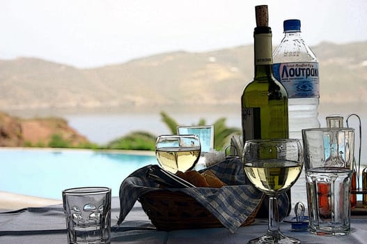 Dinner at the hotel in Mykonos! (I've changed it a bit,because it stands out even more nicely from the background.)
