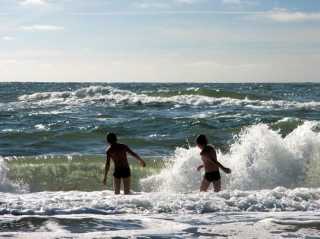 Child-friendly beach Hvide Sande/ North Sea Denmark