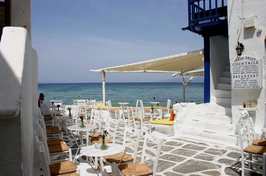 Seafront café in Mykonos