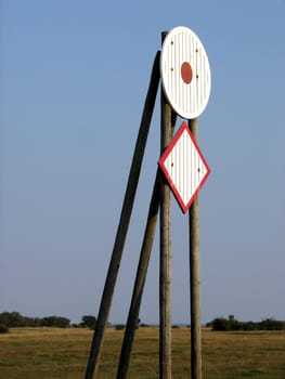 Sea mark on the island of Årø/Denmark. Bearing mark for cable routing.