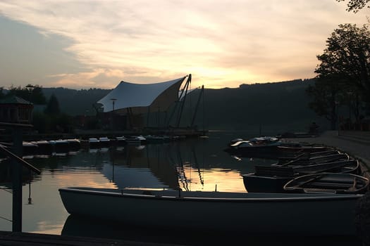 Sunset at the Alpsee in Immenstadt