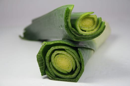 Pieces of leeks