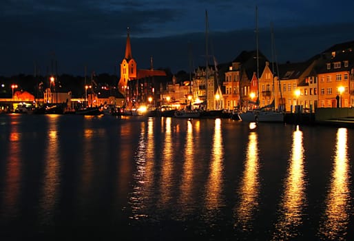 When night falls in Sønderborg. Cam: Canon S2,f3.5,4 sec