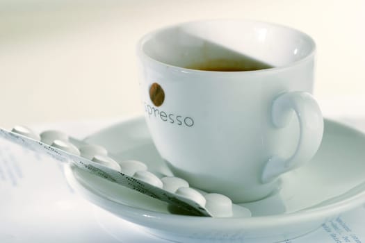 Coffee and tablets