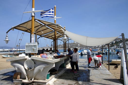 Fish market in Mykonos