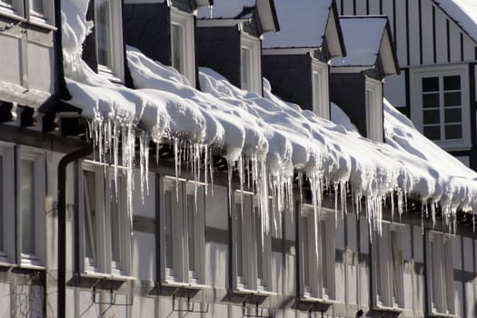 Winter with ice and snow near Schmallenberg