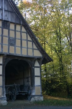 Old half-timbered barn