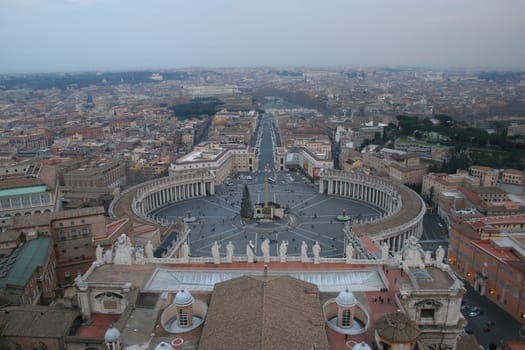 View from St. Peter's Basilica to St. Peter's Square