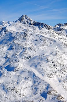 Downhill slope at Mont du Vallon (2952 m),Trois Vallées,Meribel,France