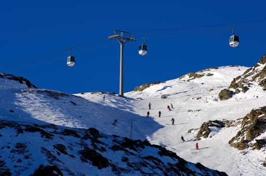 Gondola lift Masse 2 Les Menuires Ski resort Trois Vallées France