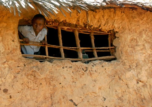 at the window